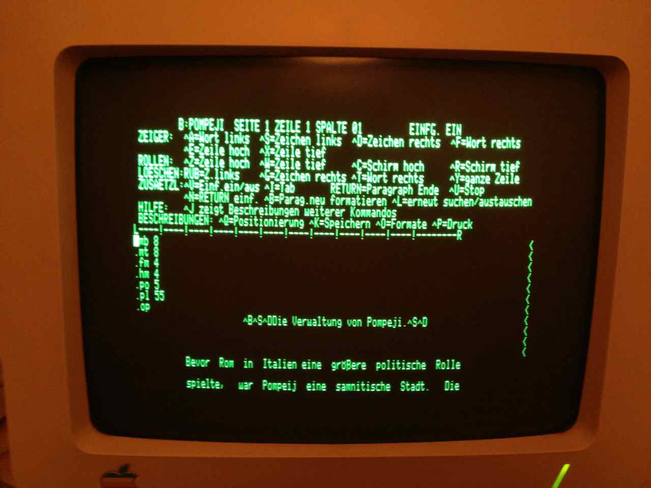 WordStar auf dem Apple //c